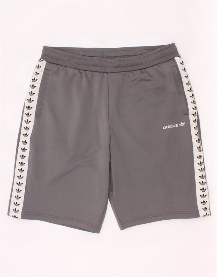 Pantaloncini sportivi Adidas da ragazzo con grafica 13-14 anni in poliestere color block grigio