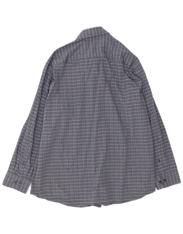 Camicia da uomo vestibilità regolare Calvin Klein taglia 17 XL cotone a quadri grigio