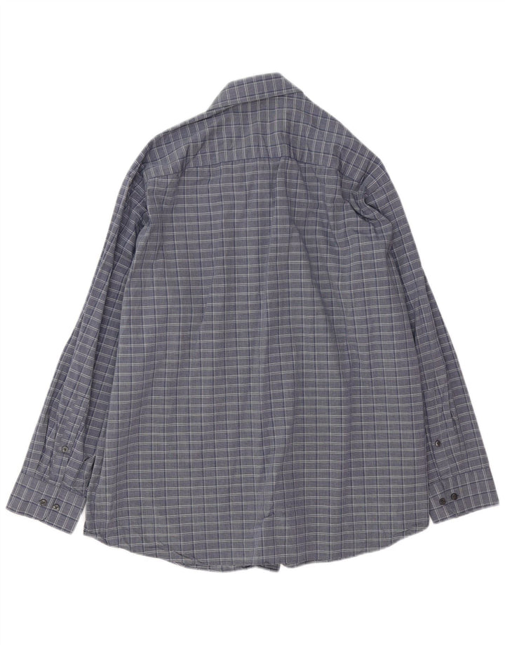 Camicia da uomo vestibilità regolare Calvin Klein taglia 17 XL cotone a quadri grigio