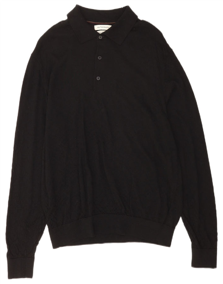 Maglione maglione con collo alto autografo da uomo Marks & Spencer XL nero