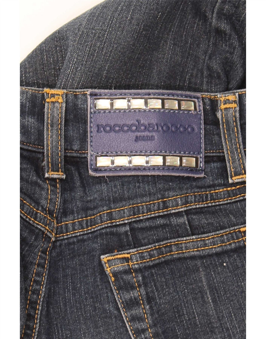Jeans dritti da donna Roccobarocco W28 L29 cotone blu navy