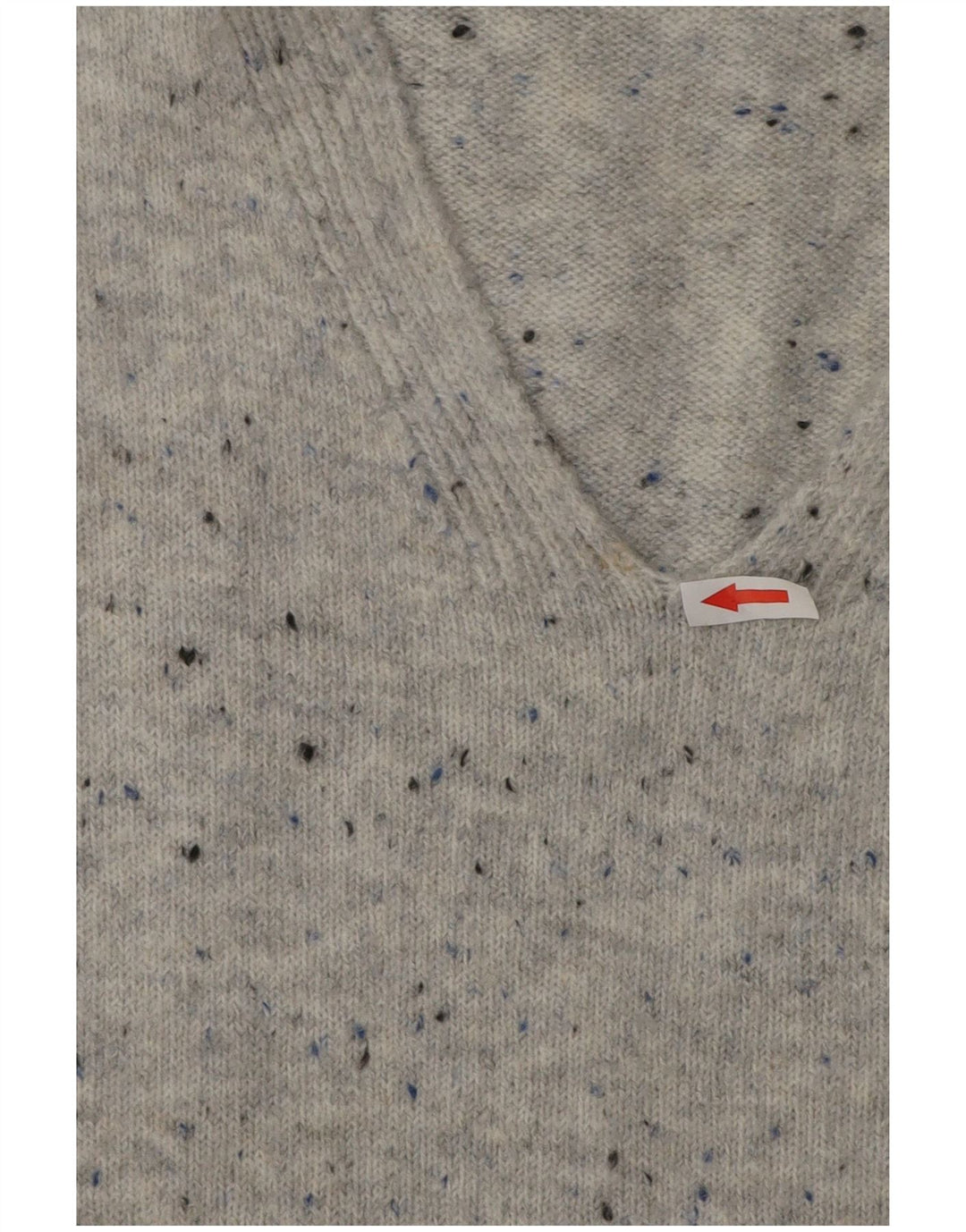 Maglione maglione con scollo a V da donna Marks & Spencer UK 14 Grigio medio chiazzato