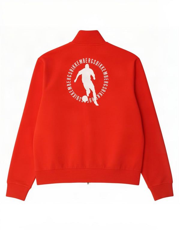 Giacca da ginnastica da uomo con grafica Bikkembergs XL in cotone rosso