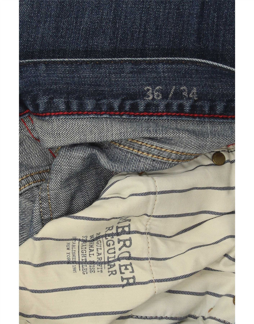 Jeans dritti regolari da uomo Tommy Hilfiger W36 L34 cotone blu
