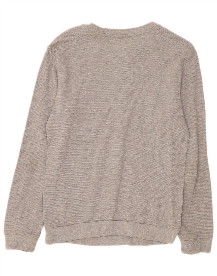 Maglione Zara da uomo con scollo a barca in cotone grigio medio