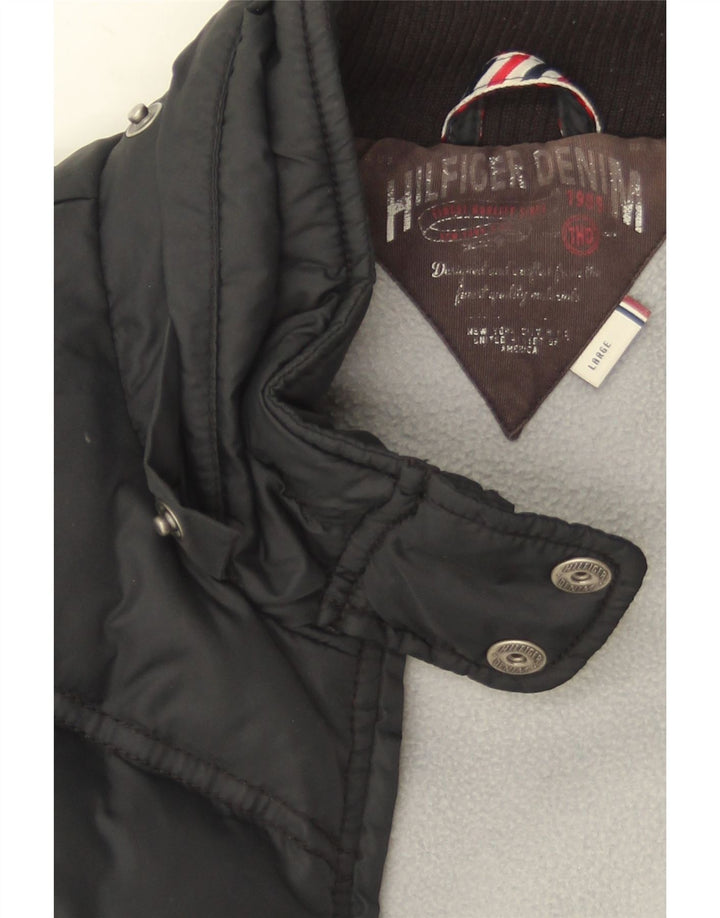 Gilet imbottito da donna Tommy Hilfiger UK 14 grande poliestere nero
