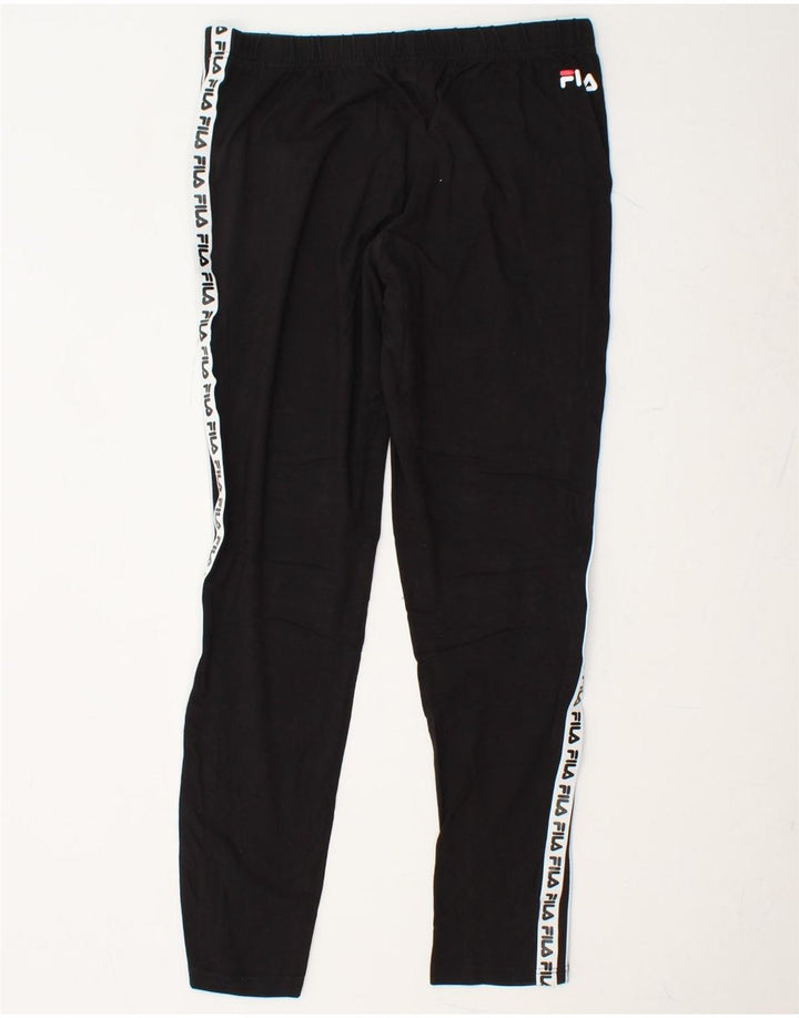 FILA Womens Graphic Leggings UK 18 XL Black Colourblock