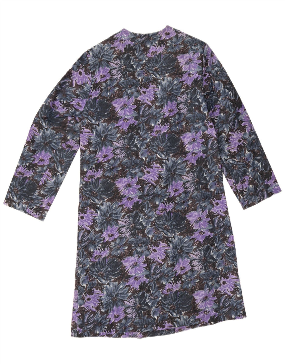 Soprabito da donna vintage UK 14 poliammide floreale viola medio