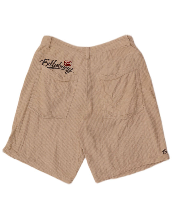 Pantaloncini di velluto a coste grafici da uomo Billabong W34 Large in cotone beige