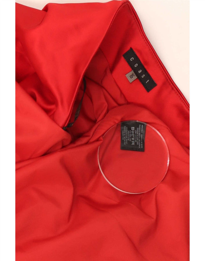 Abito senza spalline da donna Coast UK 16 Grande acetato rosso