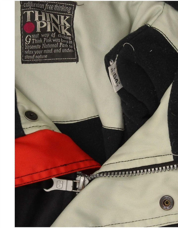 Giacca da sci da uomo vestibilità regolare con cappuccio Think Pink IT 54 2XL Nero Colourblock
