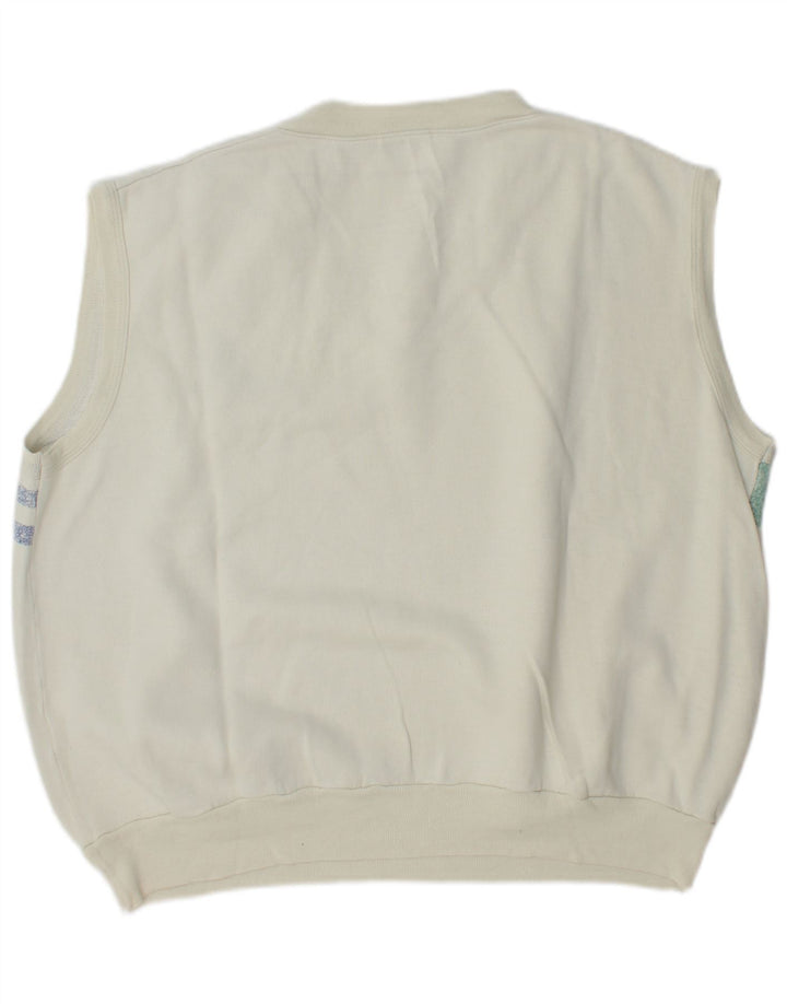 Sergio Tacchini Felpa senza maniche da uomo Maglione Large White Colourblock