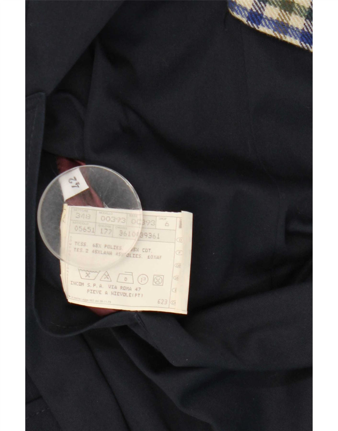 Soprabito reversibile da donna vintage IT 42 medio blu navy in poliestere