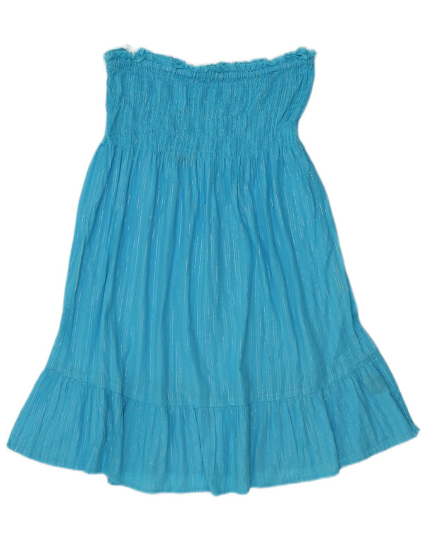 Abito senza spalline da donna Marks & Spencer UK 16/18 Grande gessato turchese