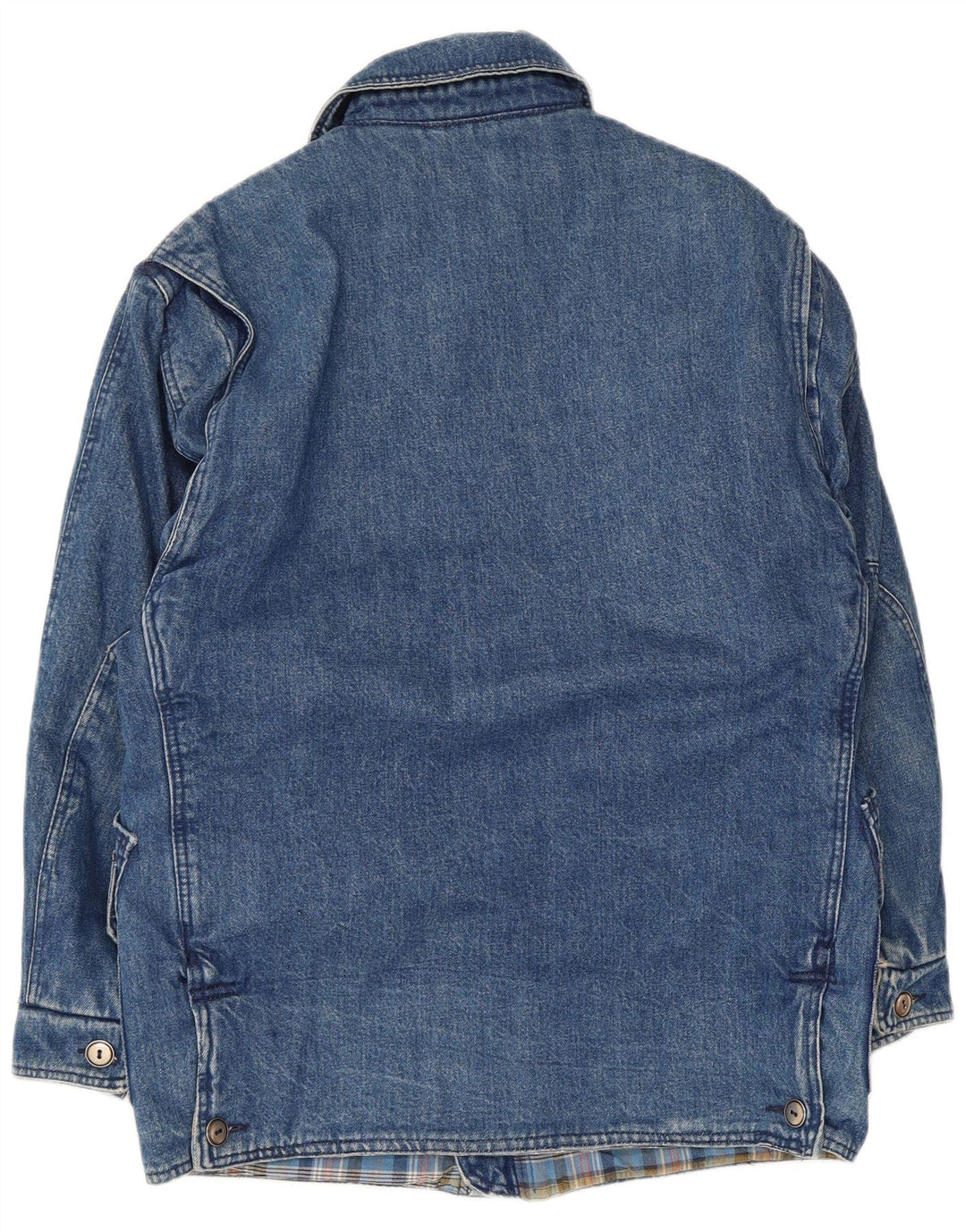 POP 84 Cappotto in denim sherpa da uomo UK 36 piccolo poliestere blu