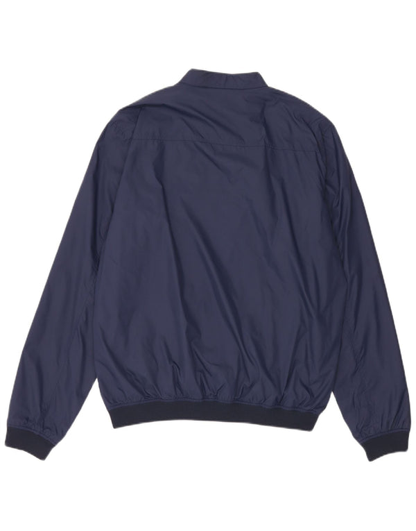 Replay Mens Graphic Bomber Jacket UK 40 Large Navy Blue Polyamide
