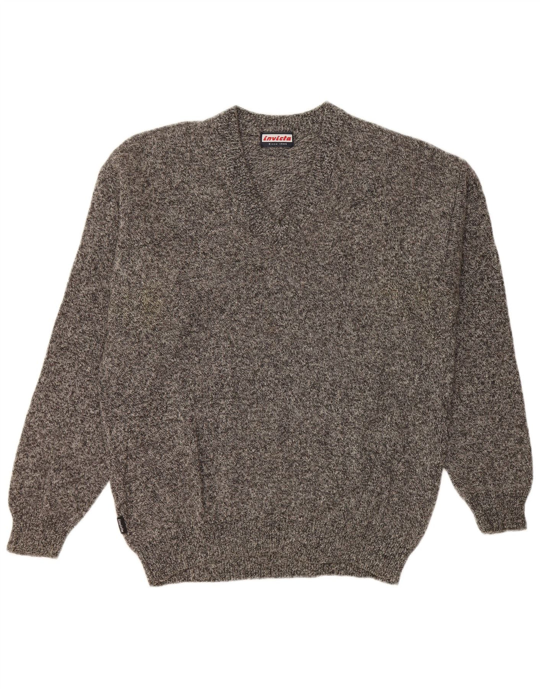 Maglione da uomo con scollo a V Invicta grande grigio screziato