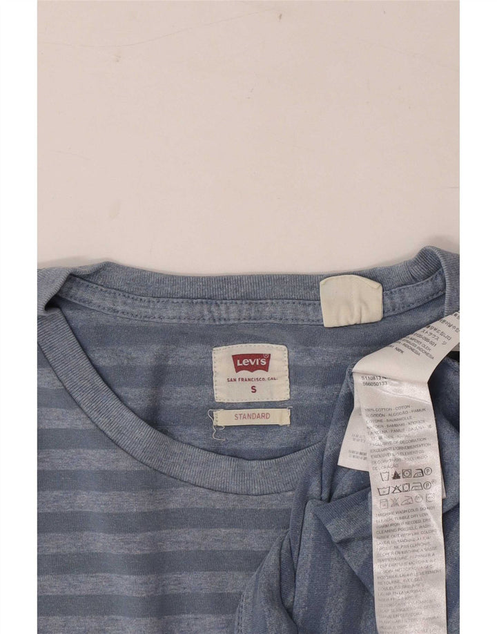 T-shirt standard da uomo Levi's Top in cotone gessato blu piccolo
