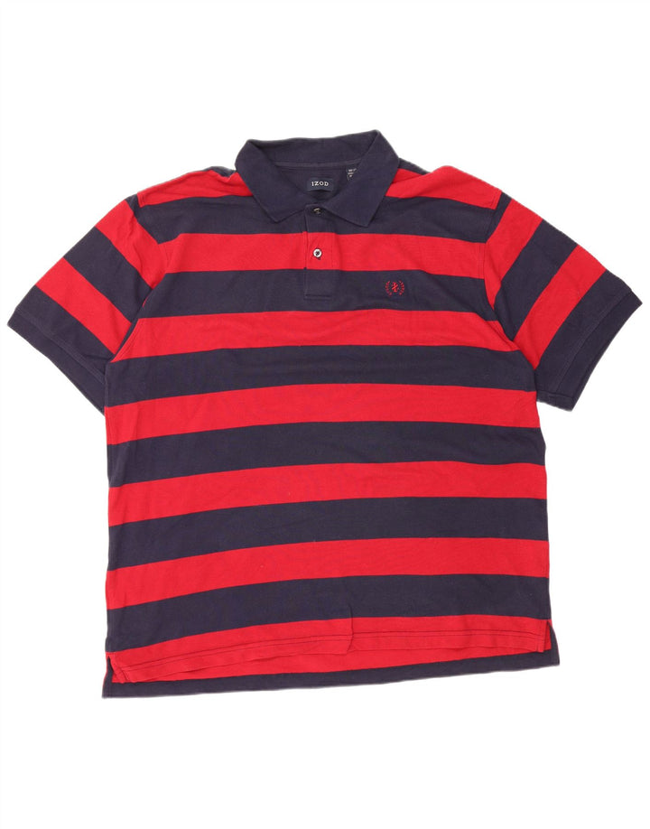 Polo da rugby da uomo IZOD XL in cotone a righe blu navy