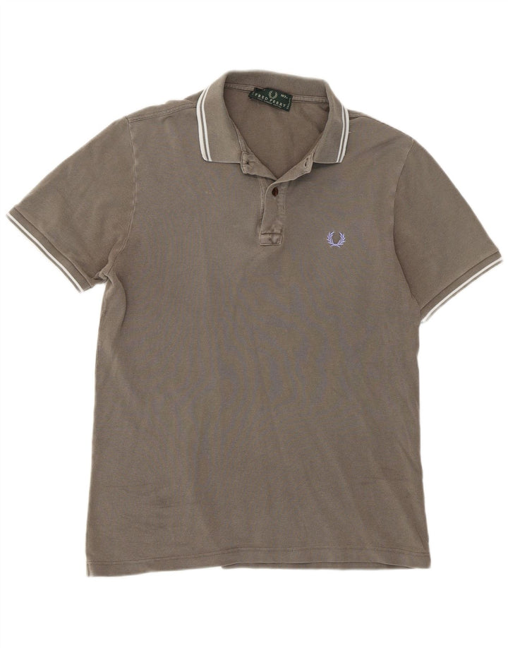 Polo da uomo Fred Perry in cotone grigio medio