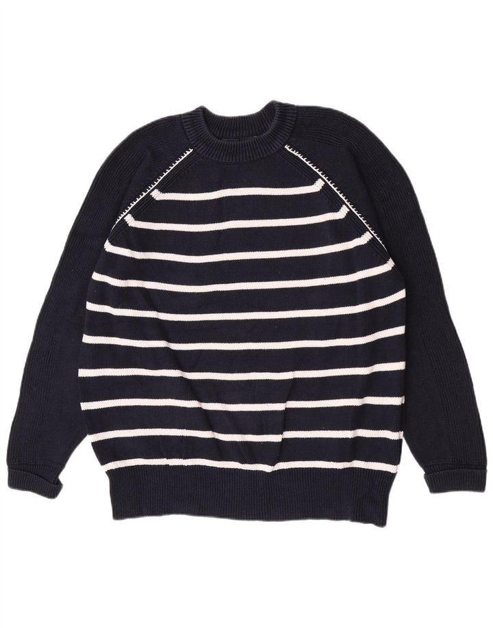 Maglione maglione girocollo da uomo Marks & Spencer medio a righe blu navy