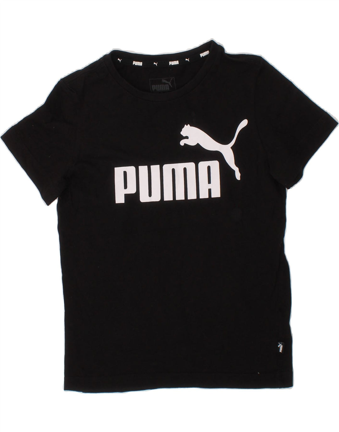 PUMA Boys Graphic T-Shirt Top 7-8 Years Black Cotton Vintage Puma and Second-Hand Puma from Messina Hembry 