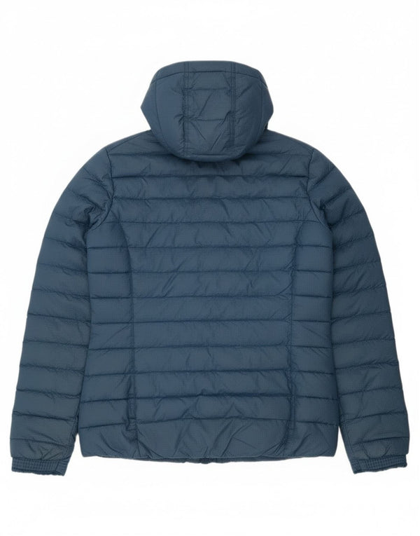 Giacca imbottita con cappuccio da donna Adidas UK 14 nylon blu medio