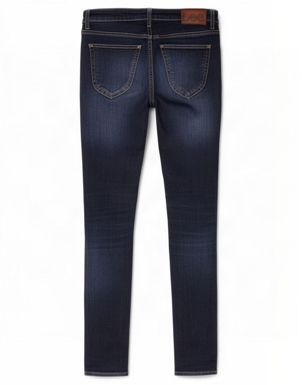 Jeans skinny effetto invecchiato Malone da donna Lee W30 L34 cotone blu navy