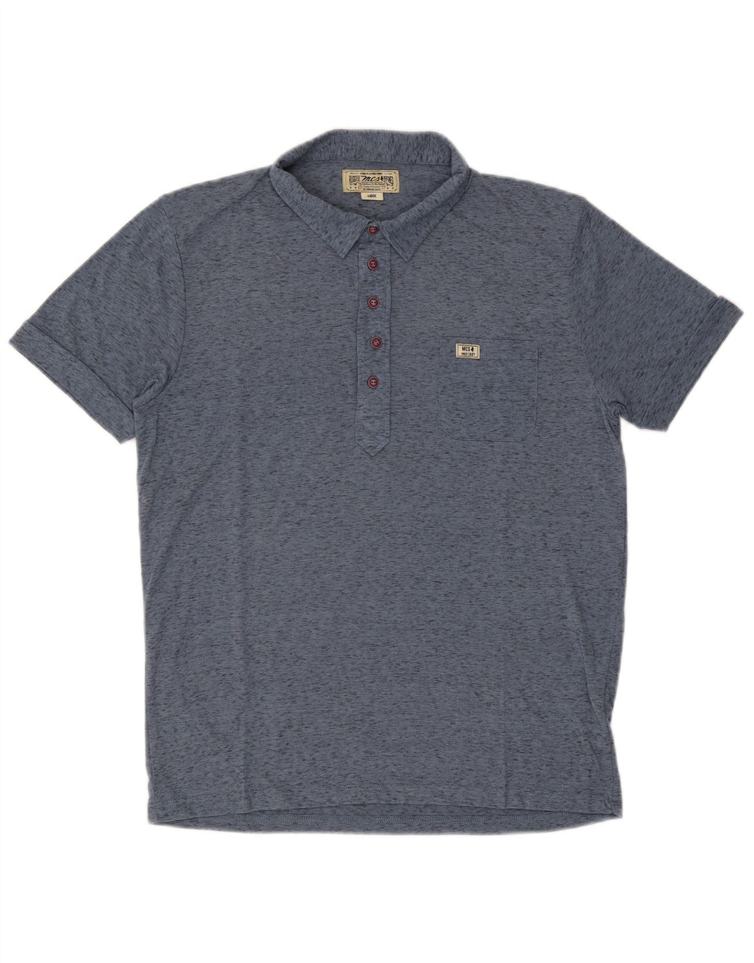 Polo da uomo Marlboro Classics grande in poliestere chiazzato blu