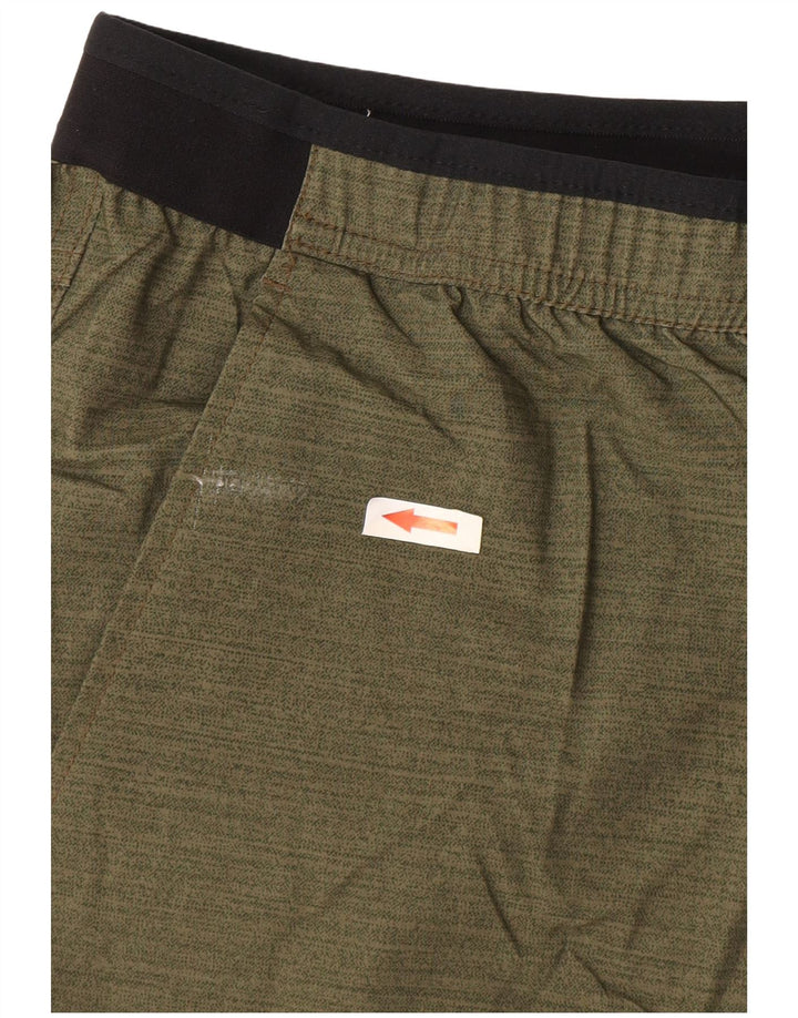 Pantaloncini sportivi da uomo Columbia, poliestere color block medio kaki
