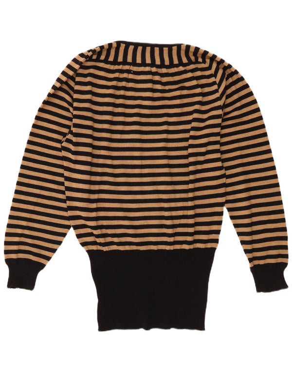Maglione da donna con scollo a barca Mila Schon UK 16 a righe nere grandi