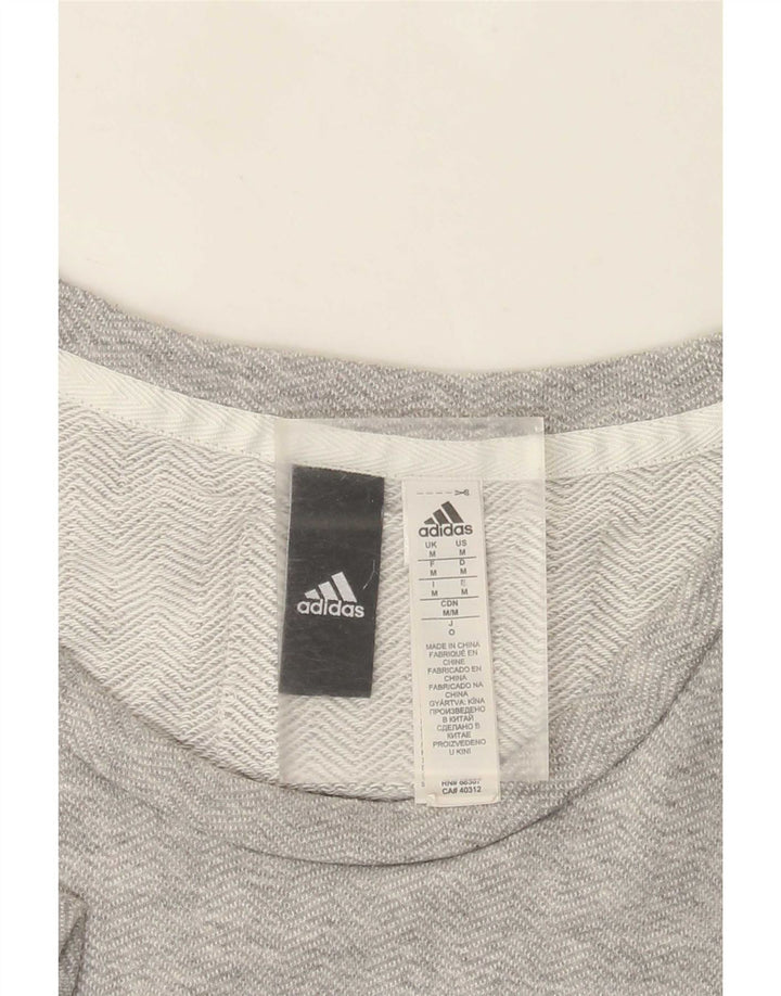 T-shirt grafica da uomo Adidas Top in cotone chiazzato grigio medio
