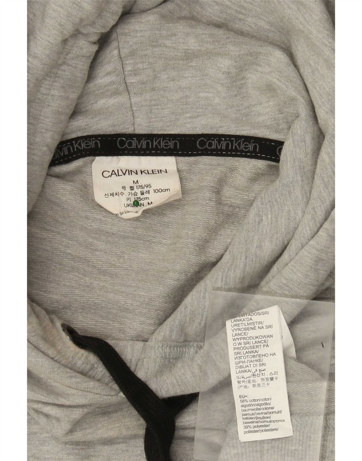 Maglione con cappuccio grafico da uomo Calvin Klein in cotone chiazzato grigio medio