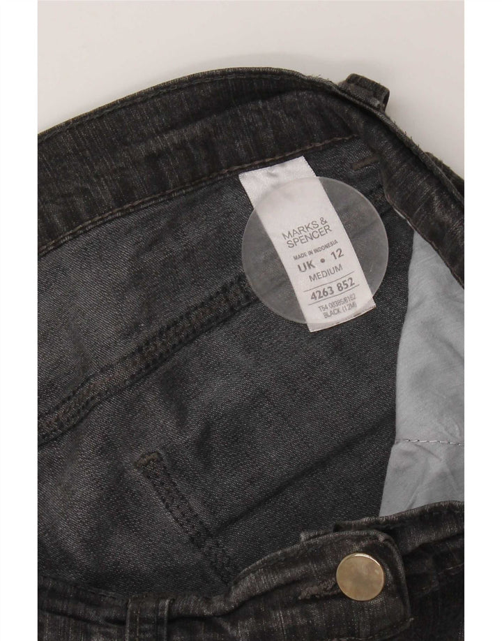Jeans Bootcut da donna Marks & Spencer UK 12 Medio W30 L29 Cotone nero