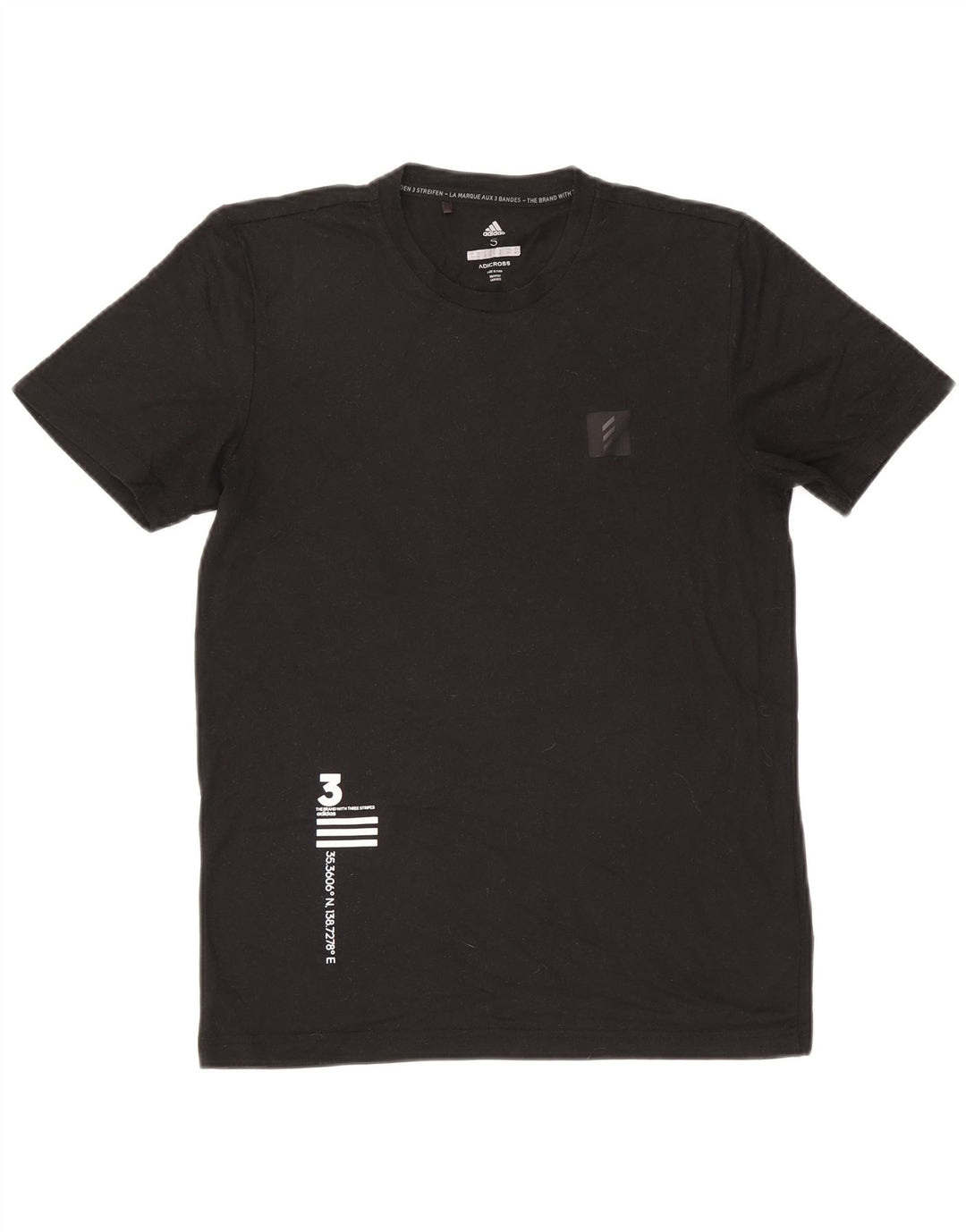 T-shirt grafica da uomo Adidas Top piccola in poliestere nero