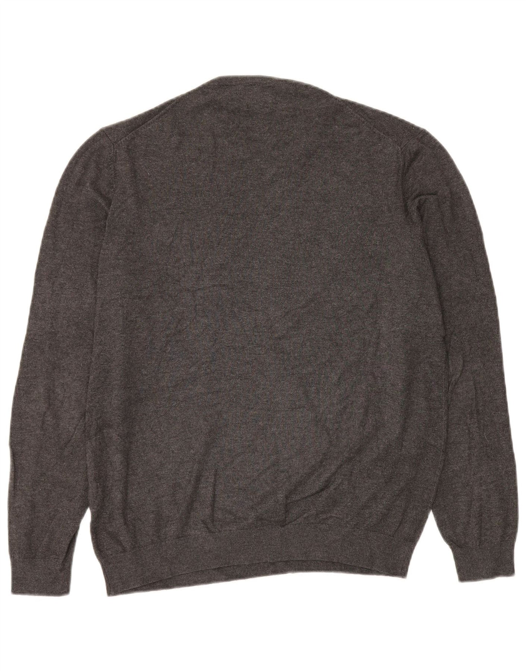 Maglia ZARA Uomo con Scollo a V Grigio Medio in Viscosa