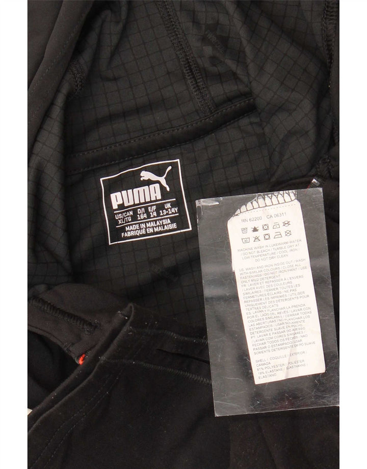 Maglia della tuta da ginnastica Puma da ragazzo con cappuccio e zip, 13-14 anni, nera