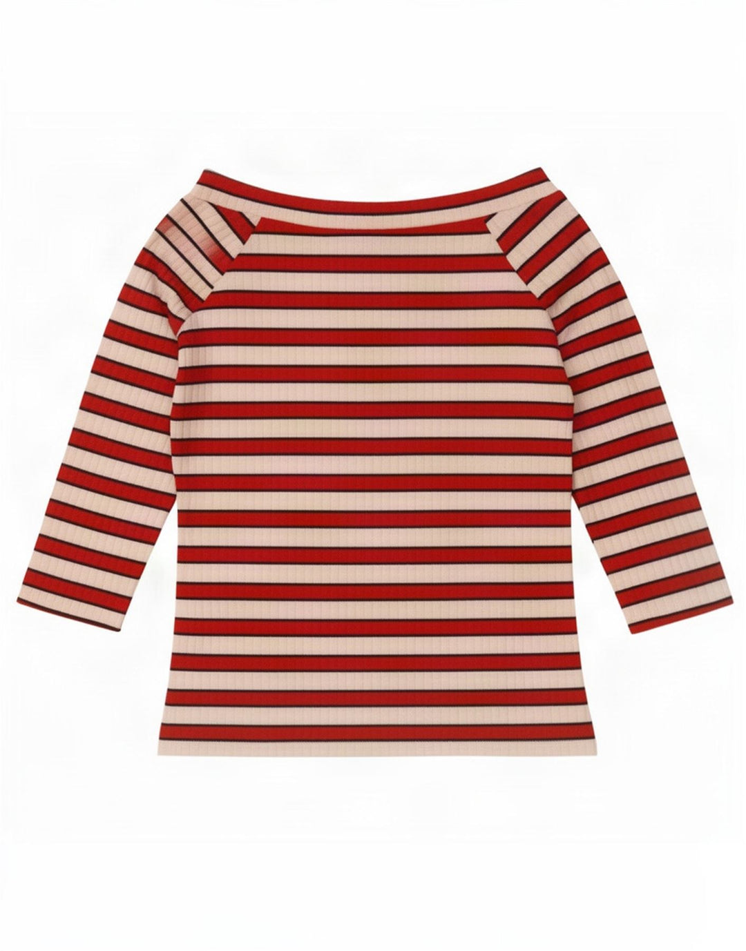 Marks & Spencer Top da donna con spalle scoperte manica 3/4 UK 12 medio rosso a righe
