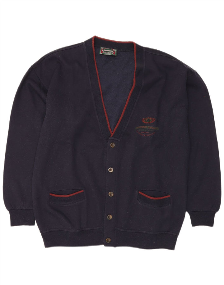 Maglione cardigan da uomo GREAT BAY XL in cotone blu navy