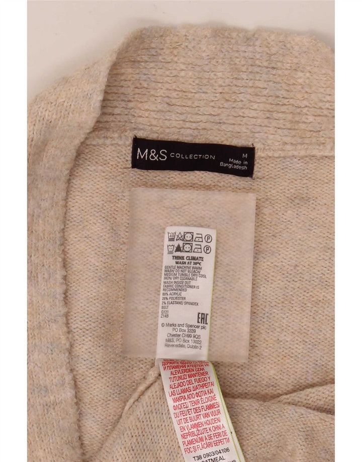 Maglione cardigan lungo da donna Marks & Spencer UK 14 Beige medio