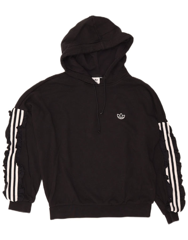 Felpa con cappuccio oversize da donna ADIDAS UK 16 grande nera