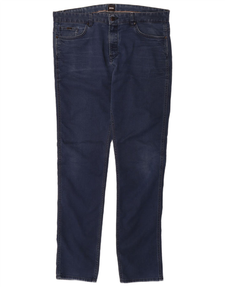 Jeans slim da uomo Hugo Boss W38 L36 cotone blu navy