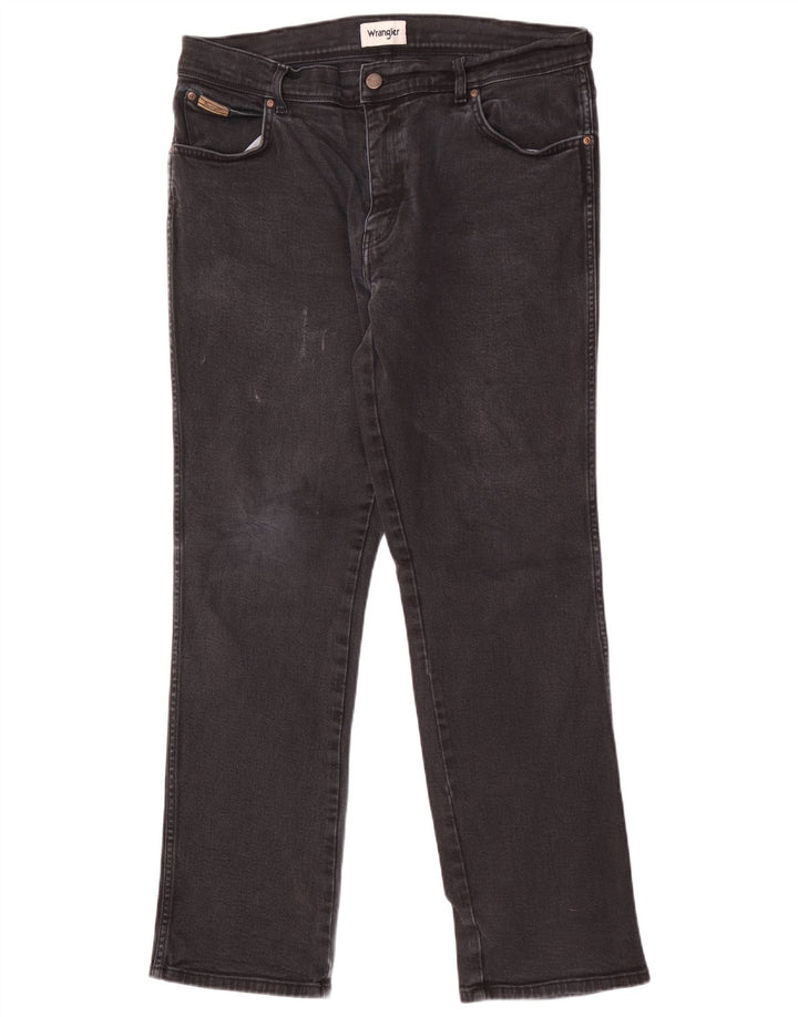 Jeans dritti da uomo Wrangler Texas W36 L32 cotone nero