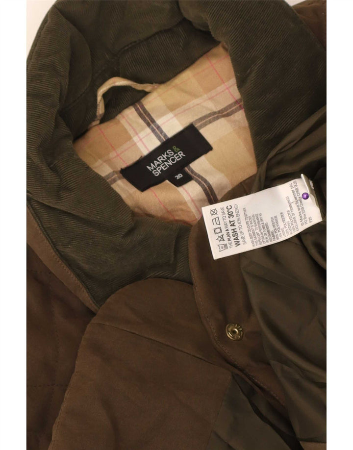 Giacca trapuntata da donna Marks & Spencer UK 20 2XL Poliestere kaki