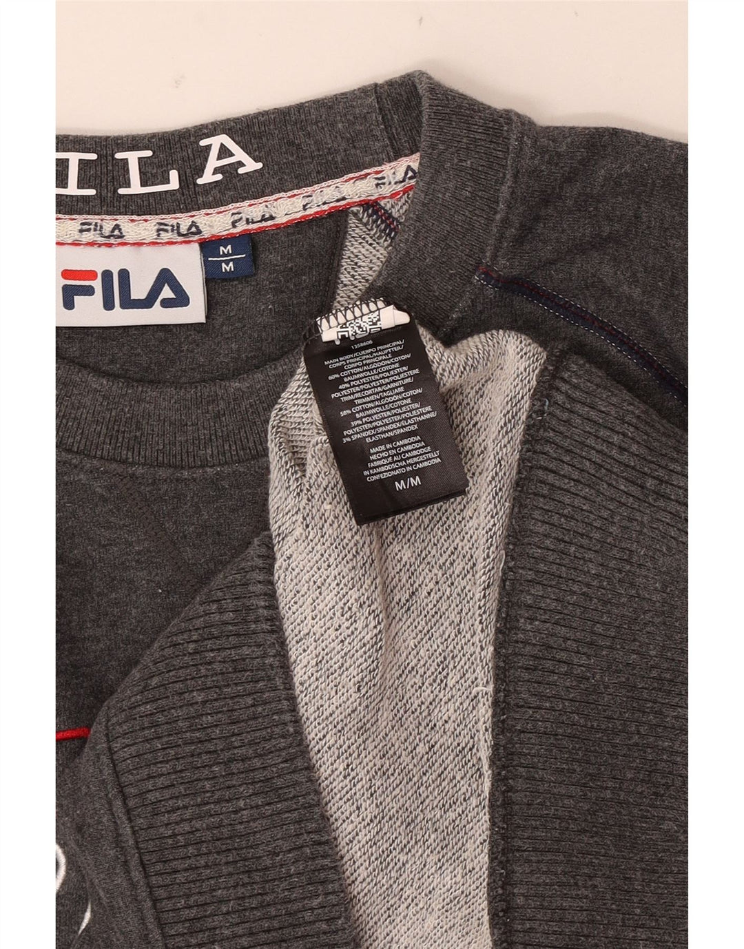 Felpa grafica da uomo Fila Maglione in cotone grigio medio