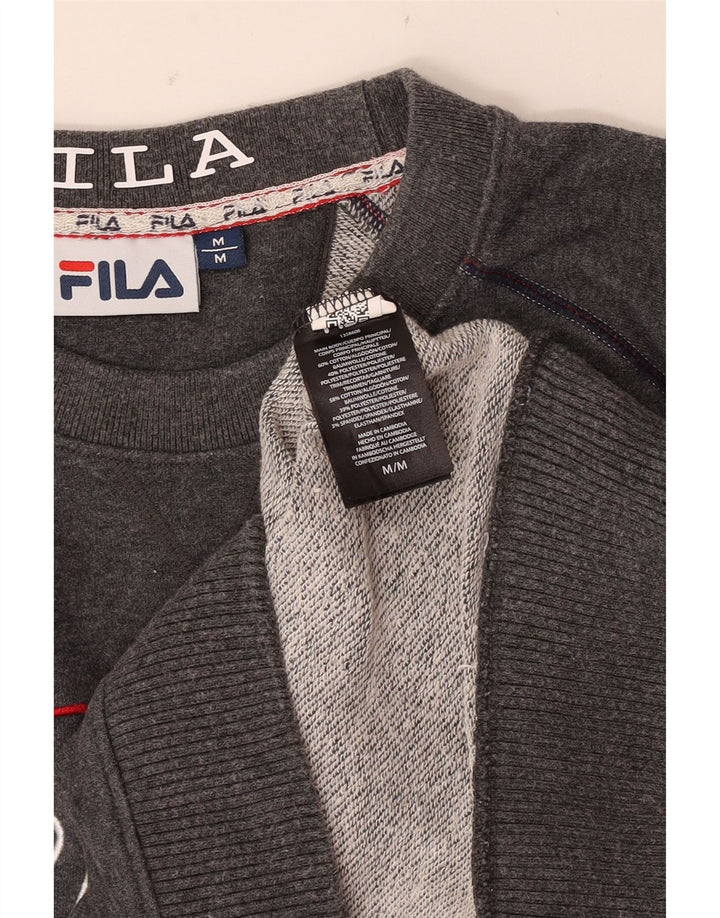 Felpa grafica da uomo Fila Maglione in cotone grigio medio