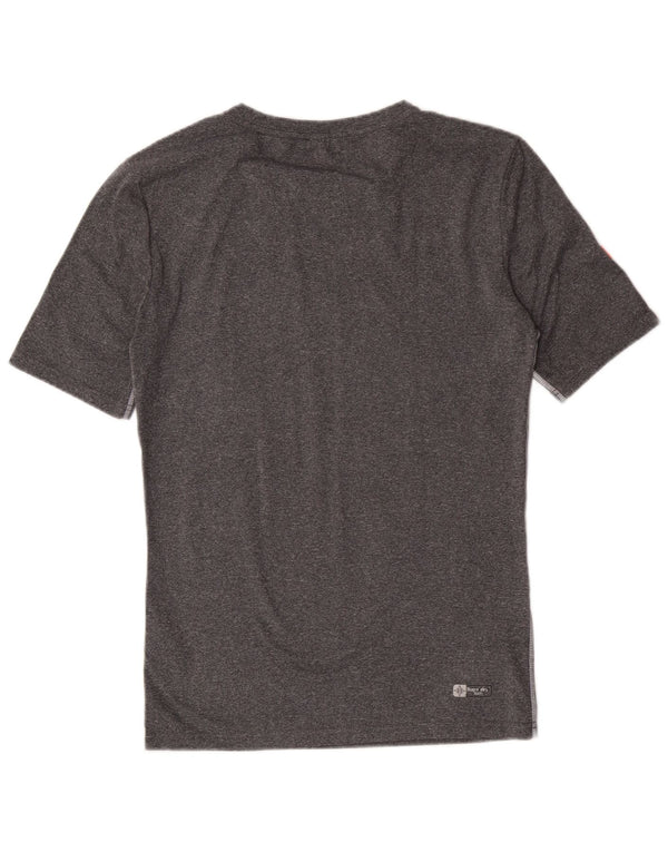 T-shirt grafica da donna Superdry Top UK 14 Large in poliestere chiazzato grigio