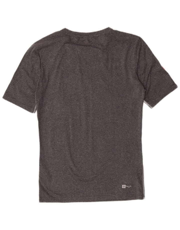 T-shirt grafica da donna Superdry Top UK 14 Large in poliestere chiazzato grigio