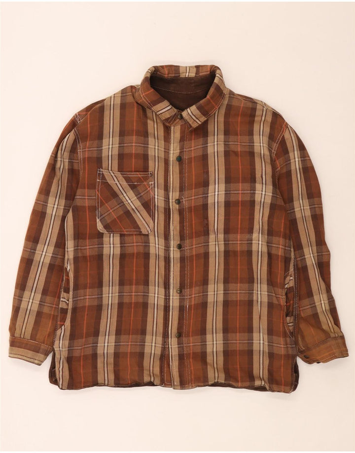 Giacca reversibile da uomo Diesel UK 40 grande pelle scozzese marrone