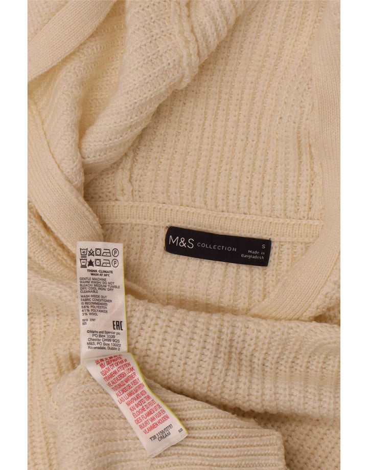 Maglione con cappuccio da donna Marks & Spencer UK 10 piccolo bianco sporco